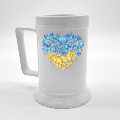 Ukrainian Butterfly Mashup Ukraine Flag Beer Stein