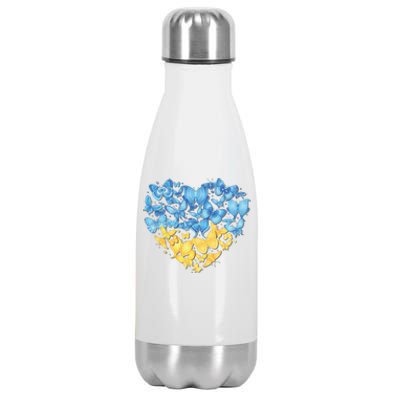 Ukrainian Butterfly Mashup Ukraine Flag Stainless Steel Insulated Water Bottle