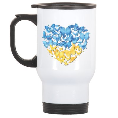 Ukrainian Butterfly Mashup Ukraine Flag Stainless Steel Travel Mug