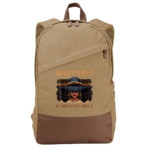 Unbothered By Negative Souls Juneteenth Black Women Freedom Cotton Canvas Backpack