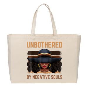 Unbothered By Negative Souls Juneteenth Black Women Freedom Cotton Canvas Jumbo Tote