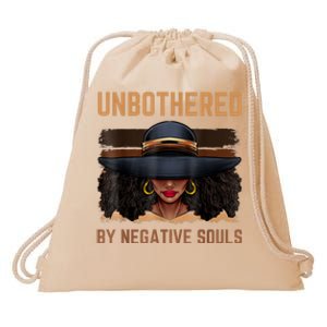 Unbothered By Negative Souls Juneteenth Black Women Freedom Drawstring Bag