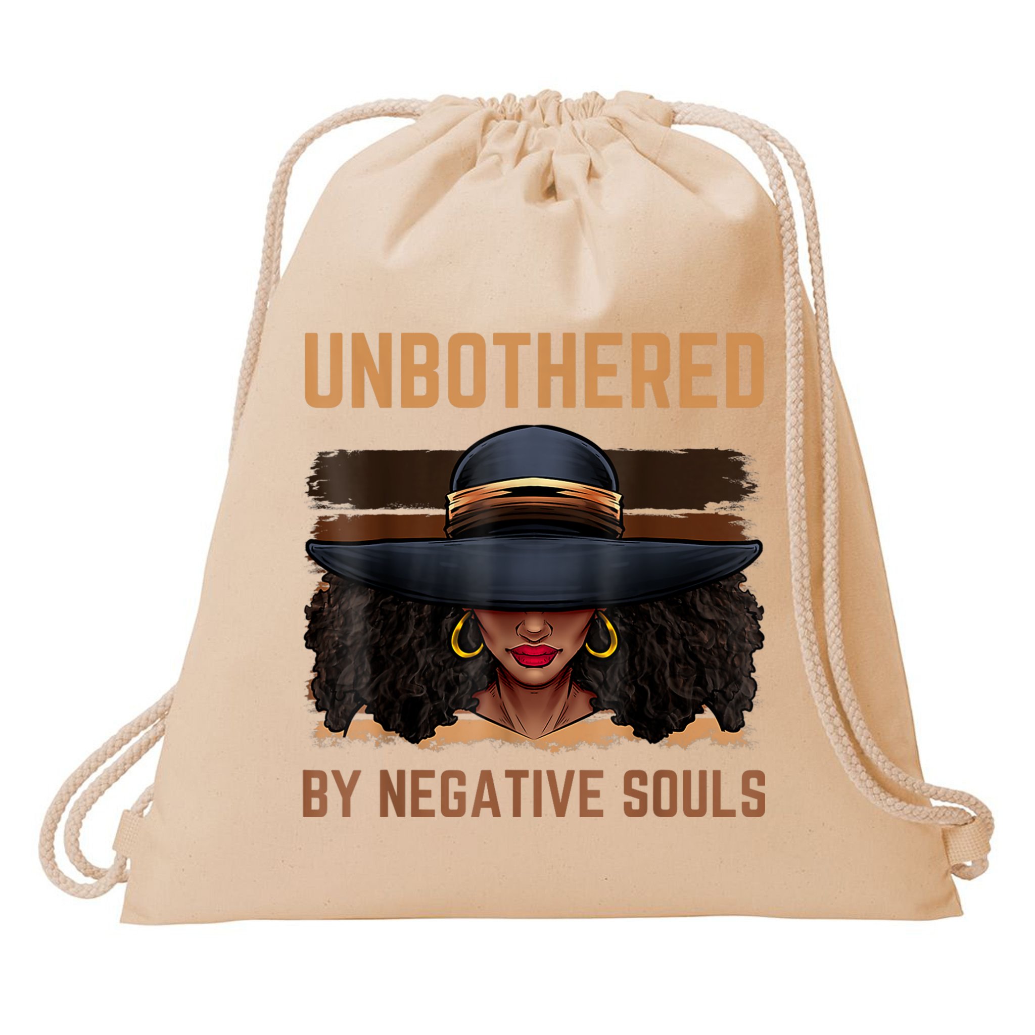 Unbothered By Negative Souls Juneteenth Black Women Freedom Drawstring Bag
