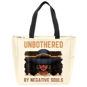 Unbothered By Negative Souls Juneteenth Black Women Freedom Zip Tote Bag