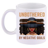 Unbothered By Negative Souls Juneteenth Black Women Freedom 11oz C Handle Ceramic Mug