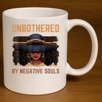 Unbothered By Negative Souls Juneteenth Black Women Freedom 11oz C Handle Ceramic Mug