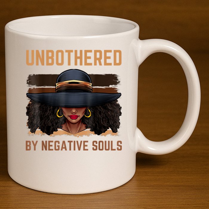 Unbothered By Negative Souls Juneteenth Black Women Freedom 11oz C Handle Ceramic Mug