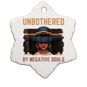 Unbothered By Negative Souls Juneteenth Black Women Freedom Ceramic Star Ornament