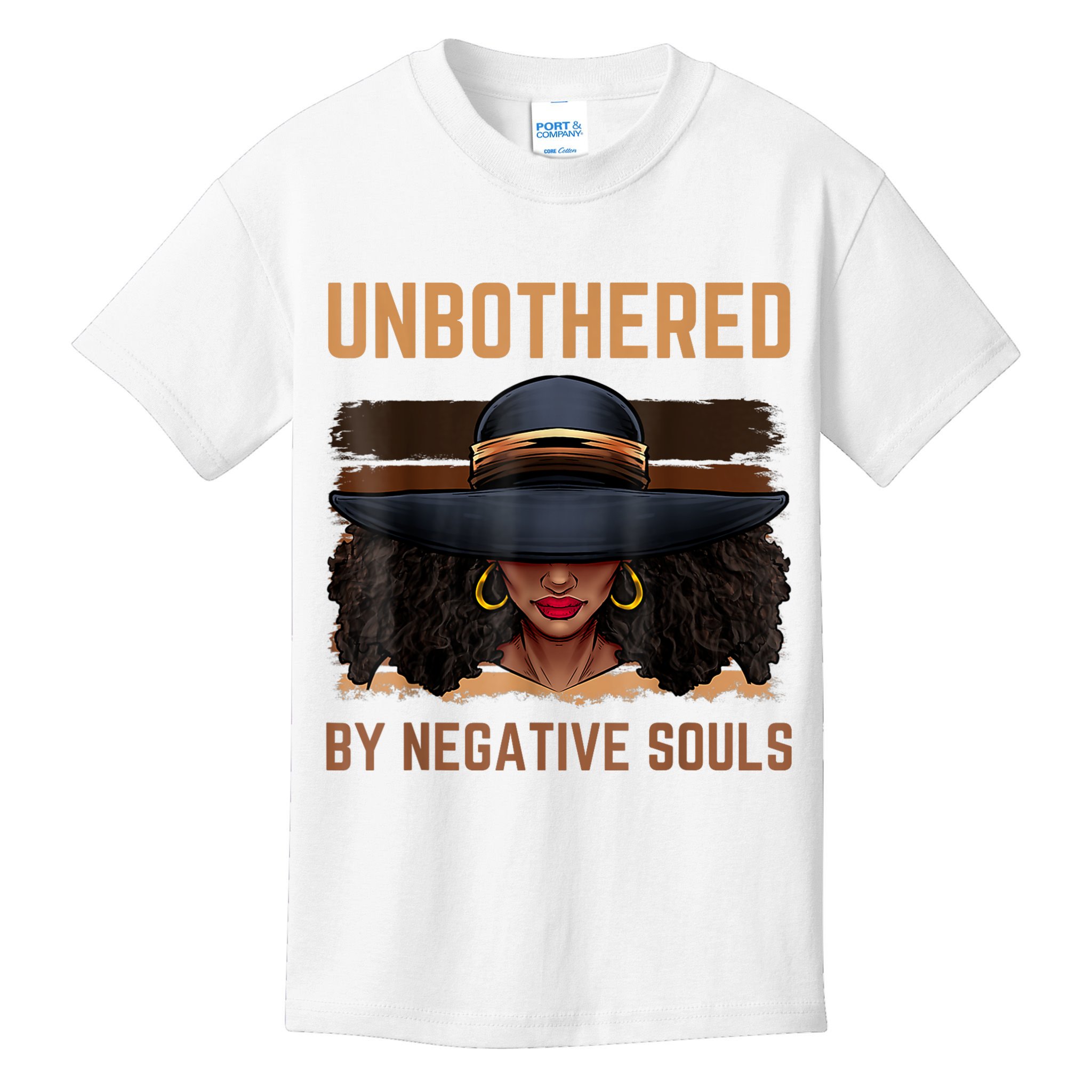 Unbothered By Negative Souls Juneteenth Black Women Freedom Kids T-Shirt
