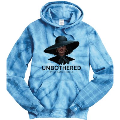 Unbothered By Negative Souls Sassy Black Girl Queen Ladies Tie Dye Hoodie