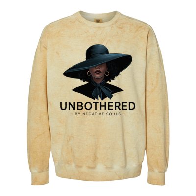 Unbothered By Negative Souls Sassy Black Girl Queen Ladies Colorblast Crewneck Sweatshirt