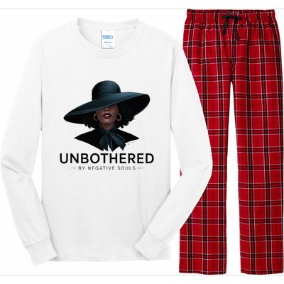 Unbothered By Negative Souls Sassy Black Girl Queen Ladies Long Sleeve Pajama Set