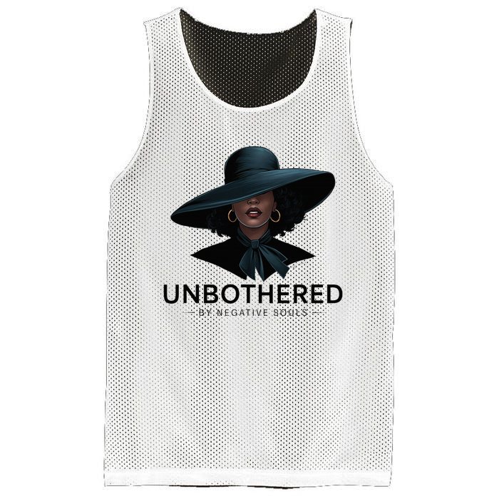 Unbothered By Negative Souls Sassy Black Girl Queen Ladies Mesh Reversible Basketball Jersey Tank