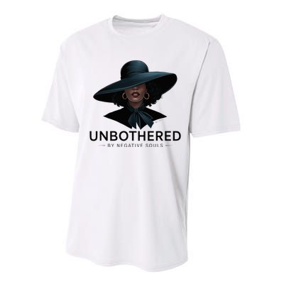 Unbothered By Negative Souls Sassy Black Girl Queen Ladies Performance Sprint T-Shirt