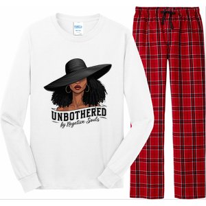 Unbothered By Negative Souls Sassy Black Girl Queen Ladies Long Sleeve Pajama Set