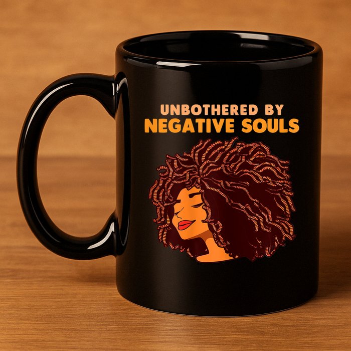 Unbothered By Negative Souls Black History Month African 11oz C Handle Ceramic Mug