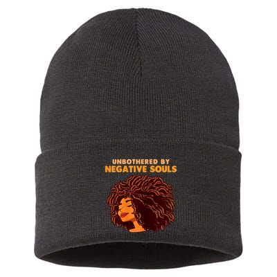 Unbothered By Negative Souls Black History Month African Sustainable Knit Beanie