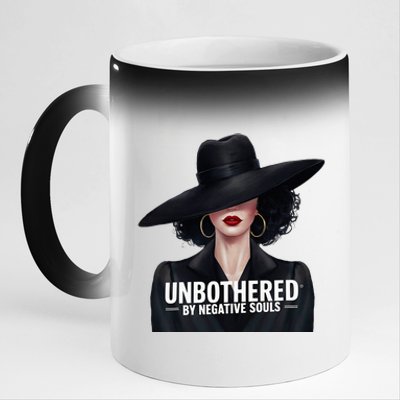 Unbothered By Negative Souls Light Skinned Sista 11oz Black Color Changing Mug