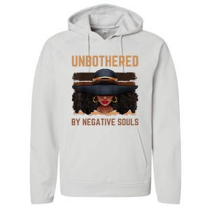 Unbothered By Negative Souls Juneteenth Black Women Freedom Performance Fleece Hoodie