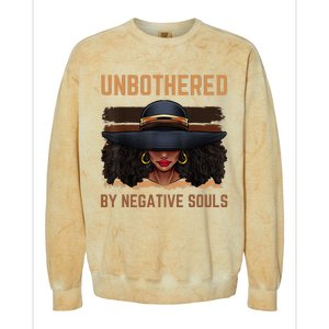 Unbothered By Negative Souls Juneteenth Black Women Freedom Colorblast Crewneck Sweatshirt