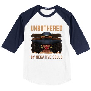 Unbothered By Negative Souls Juneteenth Black Women Freedom Baseball Sleeve Shirt