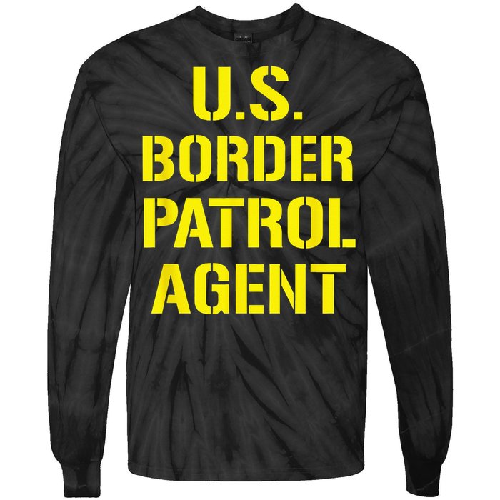 US Border Patrol Agent Halloween Costume ICE Tie-Dye Long Sleeve Shirt