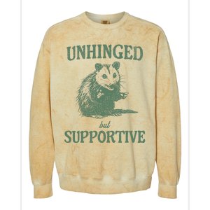 Unhinged But Supportive Colorblast Crewneck Sweatshirt