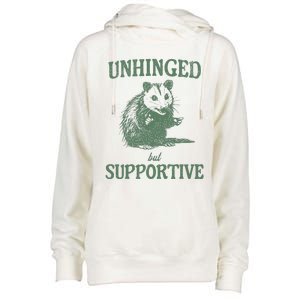 Unhinged But Supportive Womens Funnel Neck Pullover Hood