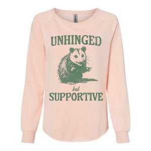 Unhinged But Supportive Womens California Wash Sweatshirt