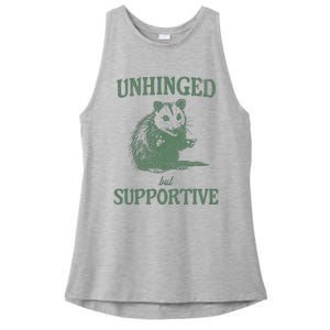 Unhinged But Supportive Ladies PosiCharge Tri-Blend Wicking Tank