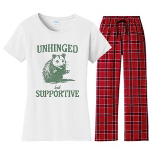 Unhinged But Supportive Women's Flannel Pajama Set