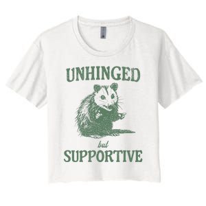 Unhinged But Supportive Women's Crop Top Tee