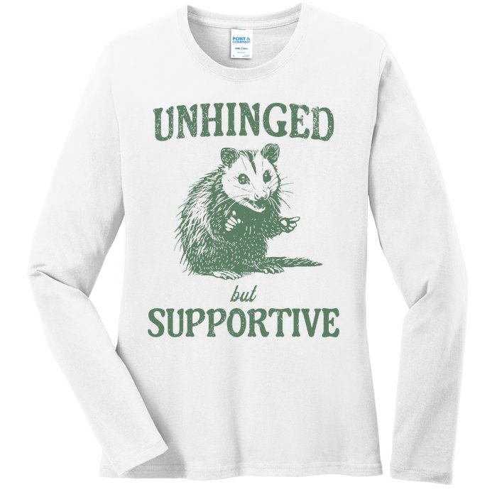 Unhinged But Supportive Ladies Long Sleeve Shirt