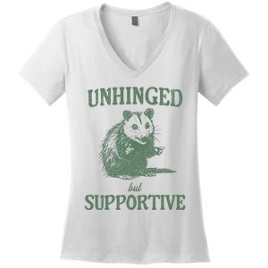 Unhinged But Supportive Women's V-Neck T-Shirt