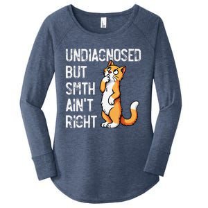 Undiagnosed But Something AinT Right Funny Cat Saying Meme Women's Perfect Tri Tunic Long Sleeve Shirt