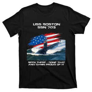 Uss Boston Ssn703 American Flag Submarine Veteran Xmas T-Shirt