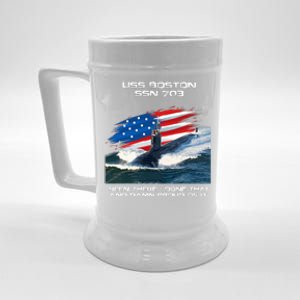 Uss Boston Ssn703 American Flag Submarine Veteran Xmas Beer Stein