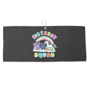 Unicorn Birthday Squad Narwhal Rhino Funny Humor Gift Large Microfiber Waffle Golf Towel