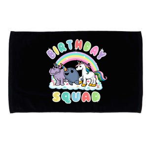 Unicorn Birthday Squad Narwhal Rhino Funny Humor Gift Microfiber Hand Towel