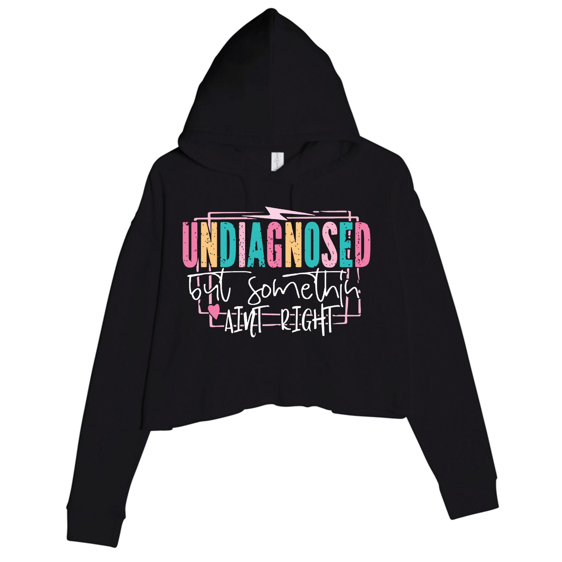 Undiagnosed But Somethin’ Aint Right Undiagnosed Crop Fleece Hoodie