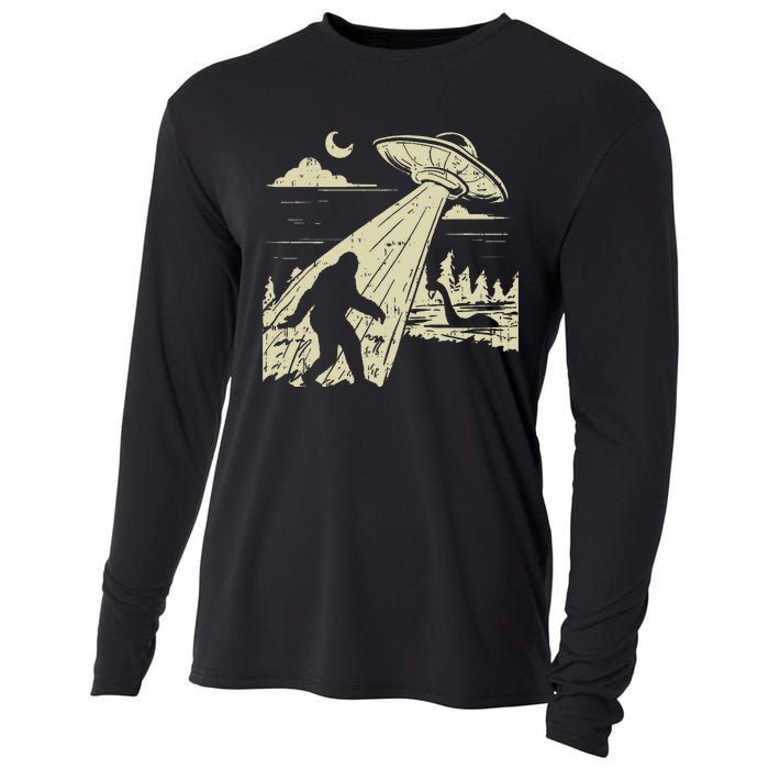 Ufo Bigfoot Sasquatch Lochness Monster Funny Believe Gift Cooling Performance Long Sleeve Crew