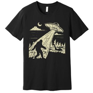 Ufo Bigfoot Sasquatch Lochness Monster Funny Believe Gift Premium T-Shirt