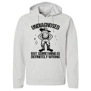 Undiagnosed But Something Is Definitely Wrong Cowboy Frog Performance Fleece Hoodie