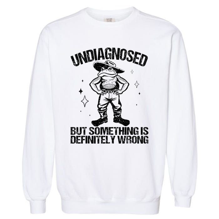 Undiagnosed But Something Is Definitely Wrong Cowboy Frog Garment-Dyed Sweatshirt