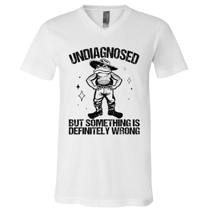 Undiagnosed But Something Is Definitely Wrong Cowboy Frog V-Neck T-Shirt