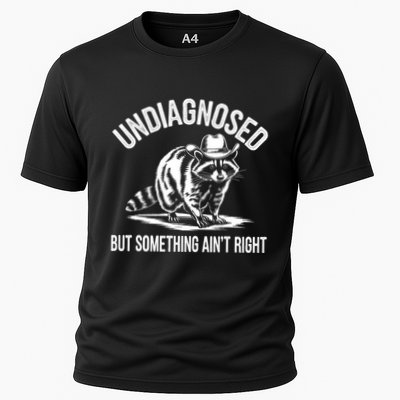 Undiagnosed But Something AinT Right Cowboy Funny Raccoon Performance Shirt