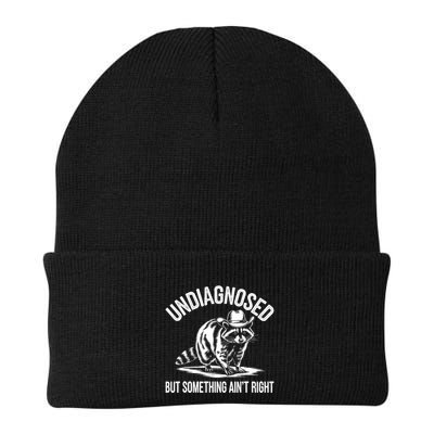 Undiagnosed But Something AinT Right Cowboy Funny Raccoon Beanie