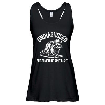 Undiagnosed But Something AinT Right Cowboy Funny Raccoon Ladies Essential Flowy Tank