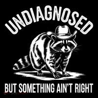 Undiagnosed But Something AinT Right Cowboy Funny Raccoon Flatbill Hat