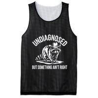 Undiagnosed But Something AinT Right Cowboy Funny Raccoon Mesh Reversible Basketball Jersey Tank